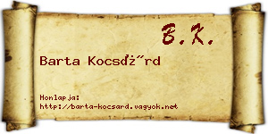 Barta Kocsárd névjegykártya