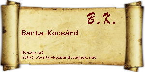 Barta Kocsárd névjegykártya