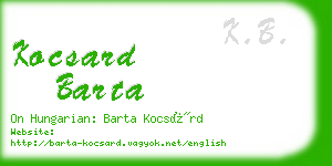 kocsard barta business card